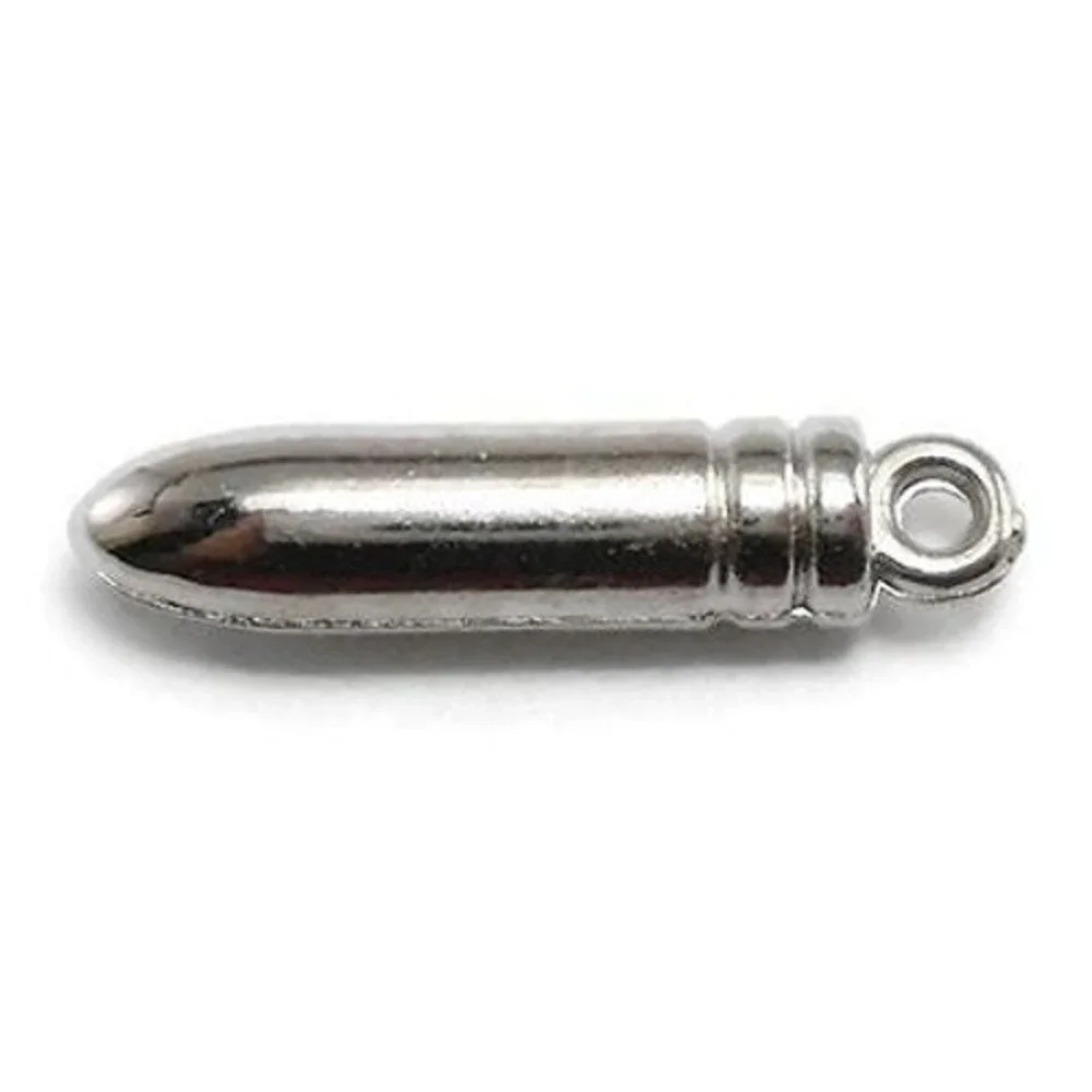 10pcs Bullet Charms Silver‎ Tone acrylic for jewelry making
